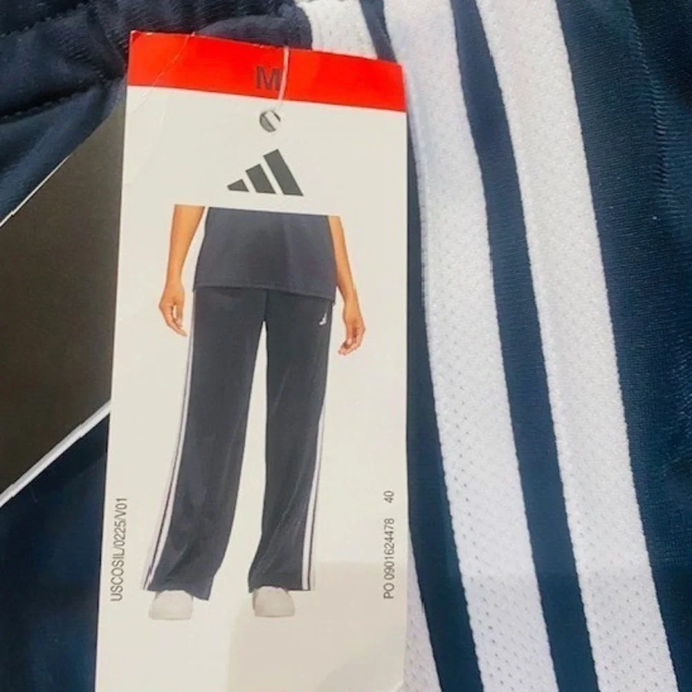 Adidas Tricot Pants Aurink Navy Blue Track Pants Women Medium NEW - Picture 5 of 6